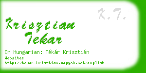 krisztian tekar business card